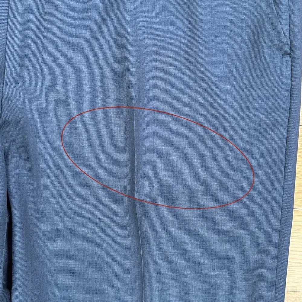Valentino Mens 44 Blue Gray 100% Virgin Wool Flat Front Cuffed Dress Pants Italy